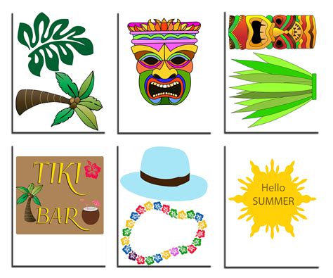 Hawaiian Photo Booth Props Luau Photo Props Hawaiian Party Props