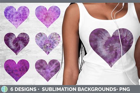 Purple Tie Dye Hearts Clipart By Enliven Designs Thehungryjpeg