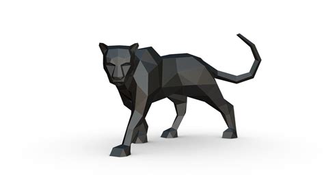 Black Panther Low Poly D Model D Printable Cgtrader