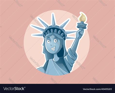 Happy cartoon statue of liberty Royalty Free Vector Image