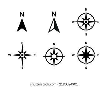 North Symbol Vector Compass On Isolated Stock Vector Royalty Free