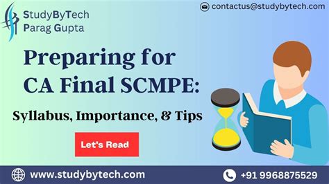 Scmpe Preparing For Ca Final Syllabus Importance Tips