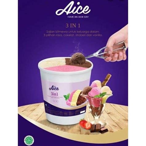 Jual Alice Ice Cream Eskrim Neopolitan 3 In 1 8 Liter Shopee