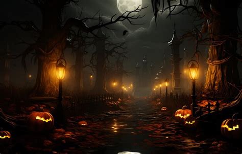 Premium AI Image | Halloween night forest