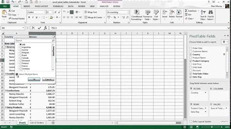 Introduction To Pivot Tables Excel Pivot Tables Tutorial Youtube