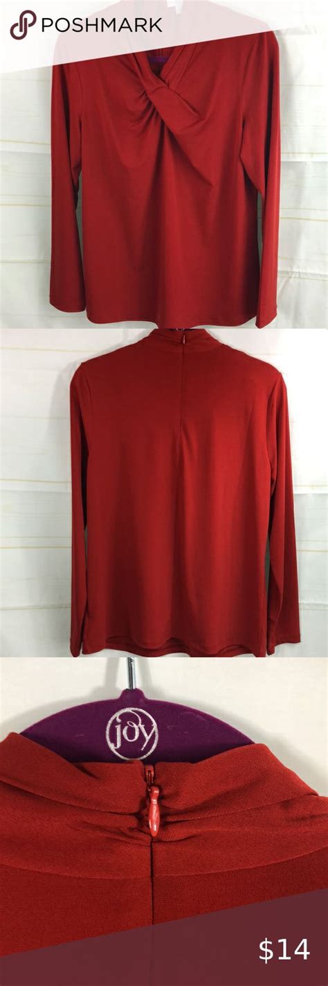 Susan Graver Back Zip Blouse Red Size M Red Blouses Clothes Design