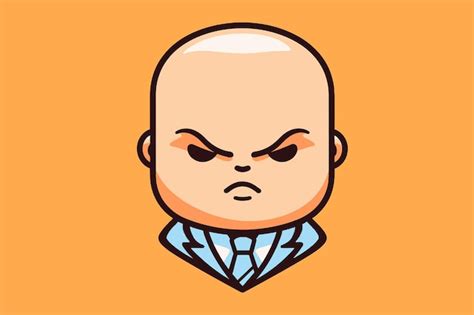 Icono de hombre calvo enojado ilustración vectorial en estilo de