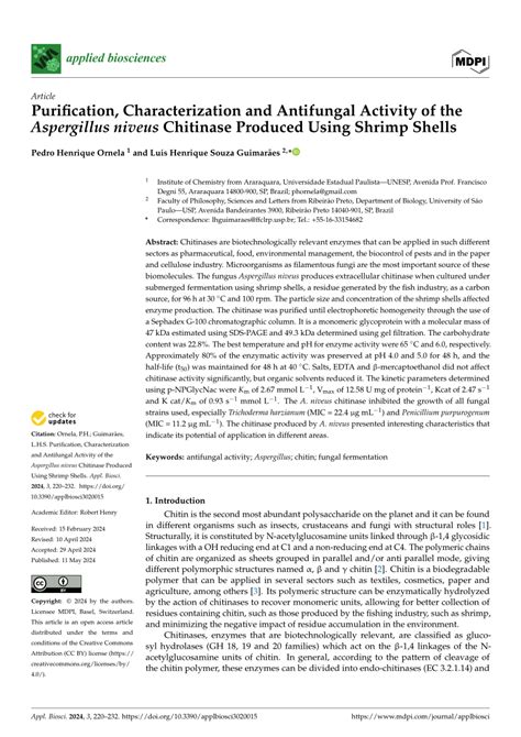 PDF Purification Characterization And Antifungal Activity Of The