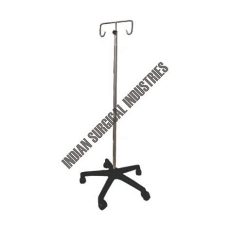 Stainless Steel I V Stand With Plastic Base For Hospital Packaging