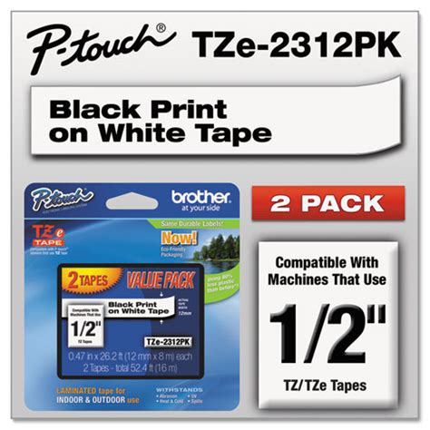 Brother P Touch Tze Standard Adhesive Laminated Labeling Tapes W