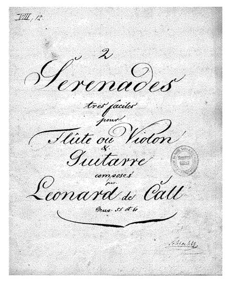 Serenade For Violin And Guitar Liv1 Call Leonhard Von Imslp