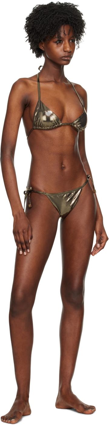 Balmain Gold Metallic Bikini Balmain