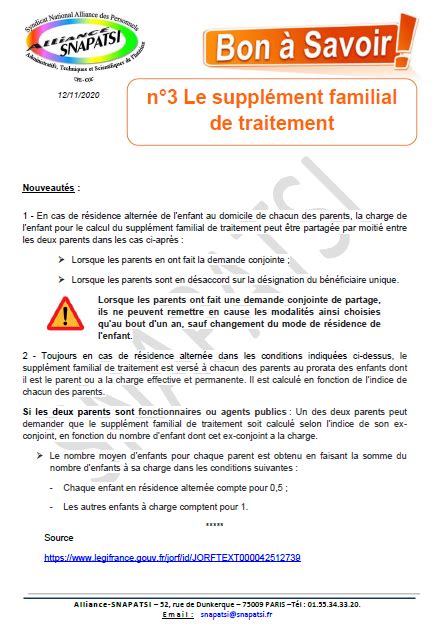 Le Suppl Ment Familial De Traitement