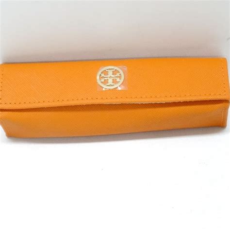 Tory Burch Orange Leather Eyeglasses Case Gem