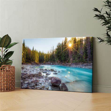 Картина на холсте (Природа Карелии и Канады) 80x100 см. Интерьерная, на ...