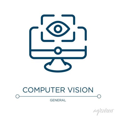 Computer Vision Icon Linear Vector Illustration From General Posters