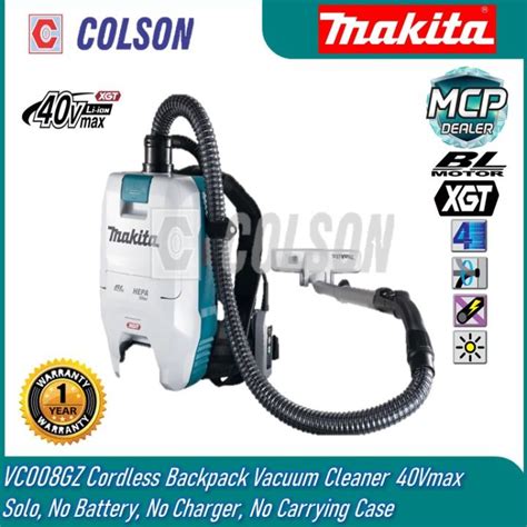 Colson Makita 40vmax Cordless Backpack Vacuum Cleaner Vc008gz Without Battery And Charger Lazada