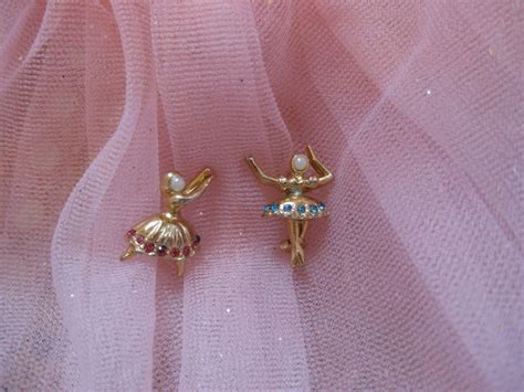 Vintage Ballerina Pins A Pair Of Ballet Brooches For The Etsy