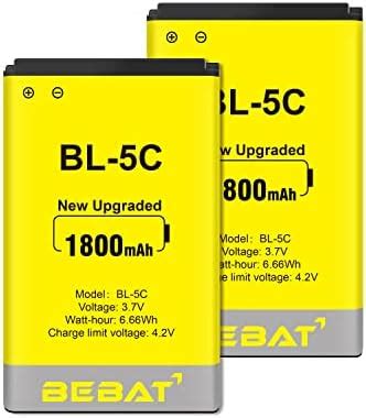 Amazon BEBAT 2 Pcs BL 5C Battery 3 7V 1800mAh Rechargeable BL