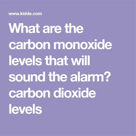 What are the carbon monoxide levels that will sound the alarm? carbon ...