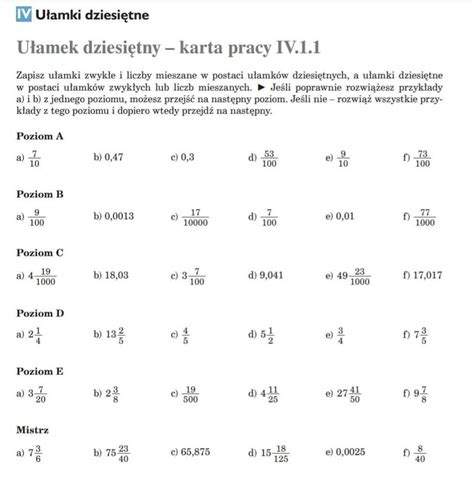 Zadanie W Załączniku Matematyka Kl 5 Ułamki Dziesiętneszybko