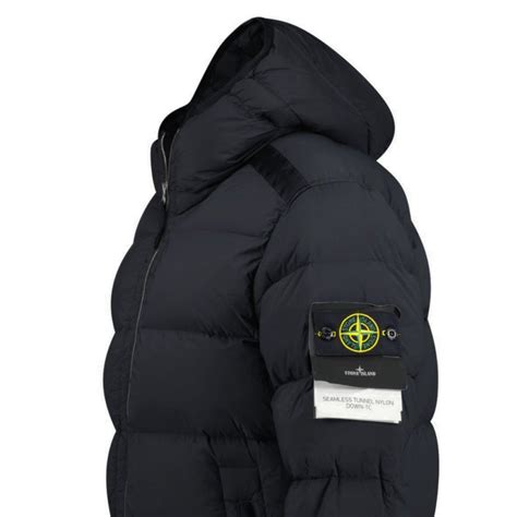 Stone Island Hooded Puffer Jacket In Seamless Tunnel Nylon Black £630