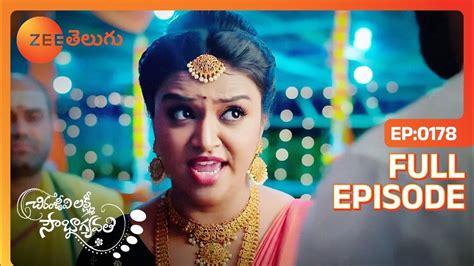 Chiranjeevi Lakshmi Sowbhagyavati Full Ep 178 Aug 03 2023 Zee Telugu Youtube