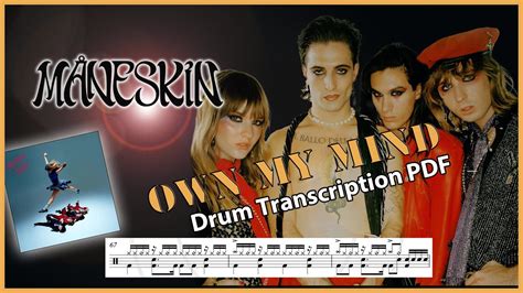 Own My Mind Måneskin Drum Cover Drum Transcription Youtube