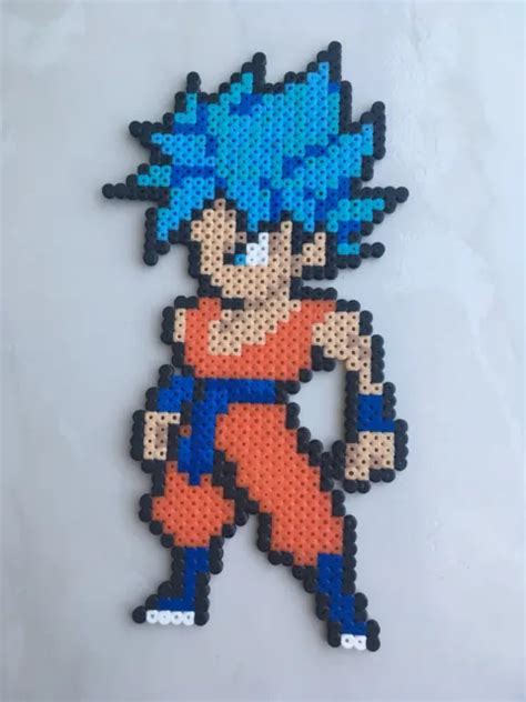 Pixel Art Perles A Repasser Dragon Ball Goku Super Saiyen Bleu Eur