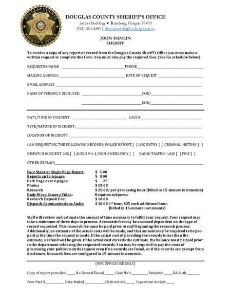 Fillable Online Douglas County Oregon State Sheriffs Association Fax