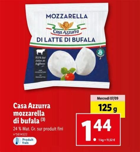 Promo Casa Azzurra Mozzarella Di Bufala Chez Lidl