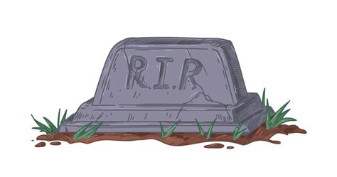 Гранитный надгробный камень с надписью rip или rest in peace. старая ...