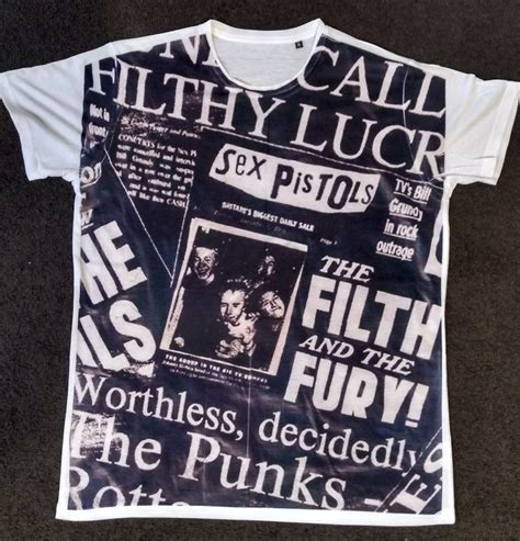 Size Xl Sex Pistols Filthy Lucre Sublimated T Shirt Full Front Print Ebay