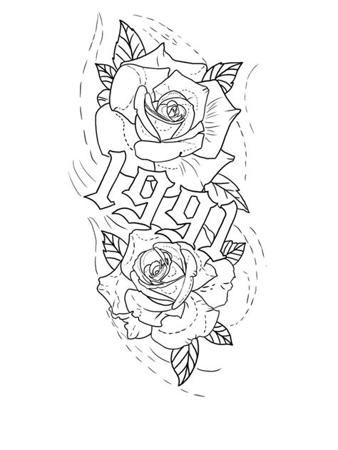 A Rose Tattoo Design With The Word Love On It