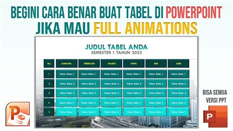 Begini Cara Benar Bikin Tabel Di Powerpoint Jika Mau Full Animasi Youtube