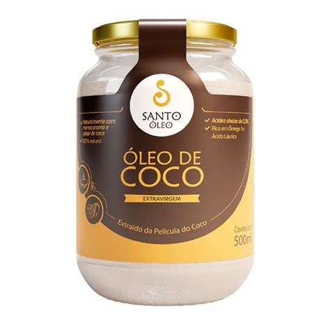 Óleo de Coco Extra Virgem de Película 500ml Santo Óleo OtimaNutri