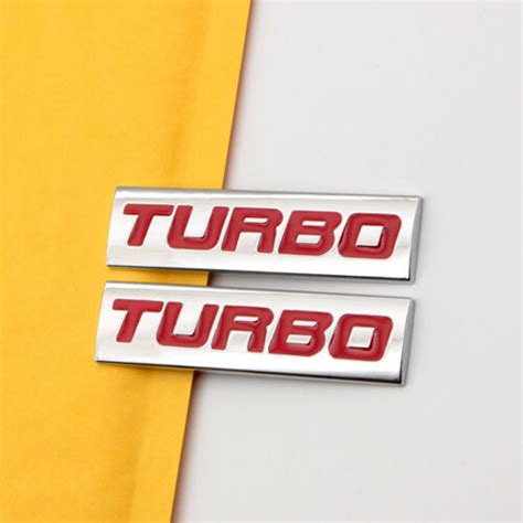 Pcs Chrome Red Metal Turbo Badge Emblem Engine V V Car Trunk Fender