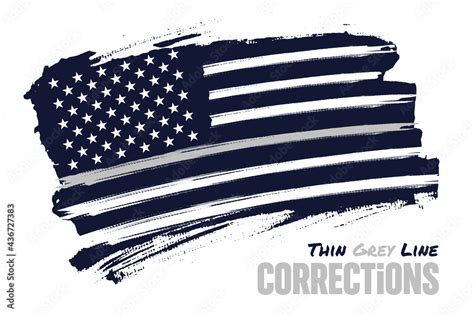 Stockvector Thin Gray Line Distressed American Flag Vector Template