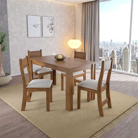 Juego De Comedor Sillas Mesa Rectangular Muebles Express