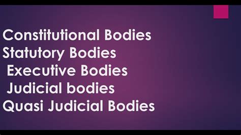 Government Bodies Statutory Bodies I Constitutional Bodies I Quasi