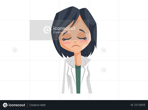 Best Premium Sad Female Doctor Illustration download in PNG & Vector format