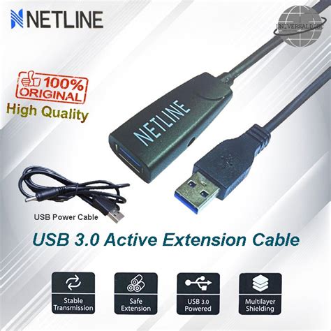 Jual Extension Aktif USB 3 0 With USB Power NETLINE 20 Meter Shopee