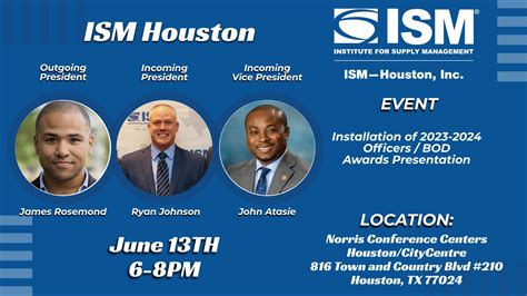 ISM-Houston Installation of 2023-2024 Officers and Awards Presentation ...