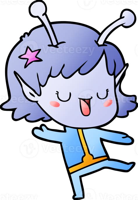 Happy Alien Girl Cartoon 44977220 Png