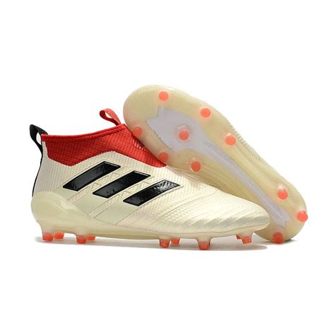 adidas ACE 17+ Purecontrol FG Soccer Cleats - White Red Black