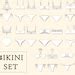 Bikini Swimsuit Set Bundle 10 Styles Vector Flat Fashion CAD Technical Drawings For Adobe