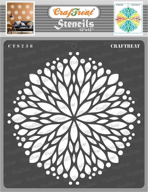 Craftreat Pochoirs Muraux Motif Mandala Pour Peinture X