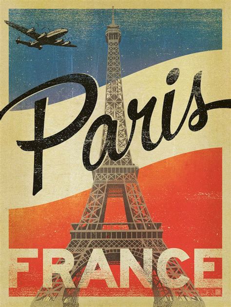 Paris France Vintage Travel Poster Designed By Anderson Design Group