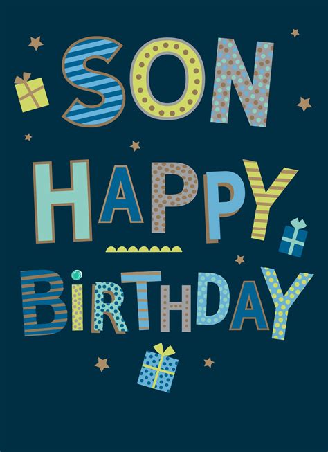 Personalised Happy Birthday Son Multi Coloured Card Hallmark Australia