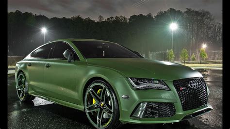 M Deezy Visions Matte Green Audi RS7 On 22 Forgiato F2 03 Wheels